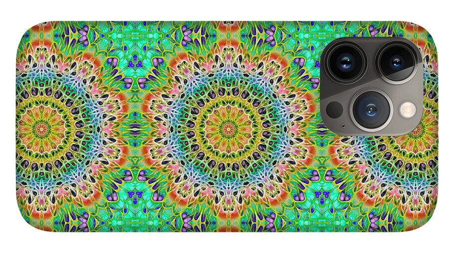 Green Orange Kaleidoscope - Phone Case