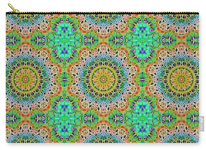 Green Orange Kaleidoscope - Zip Pouch