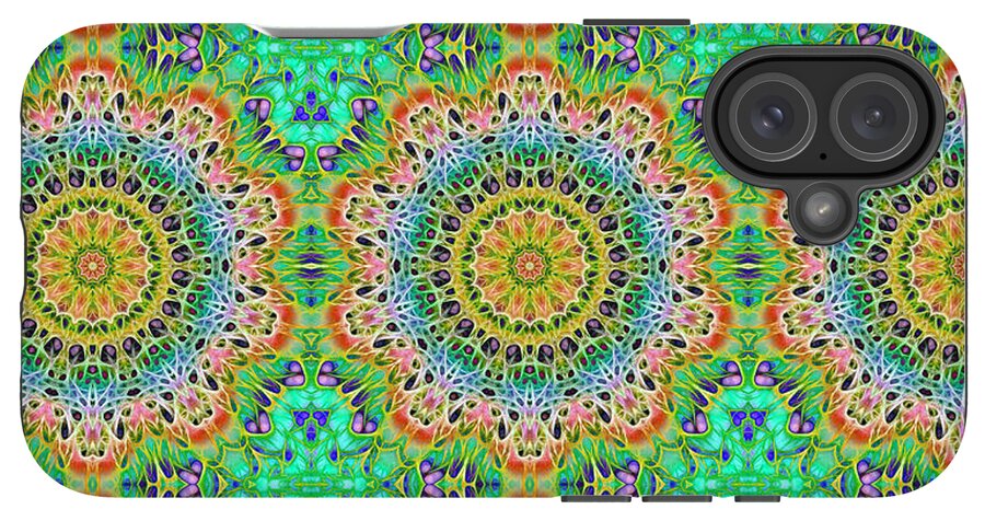 Green Orange Kaleidoscope - Phone Case