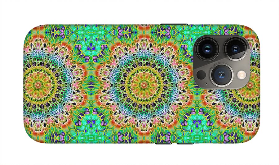 Green Orange Kaleidoscope - Phone Case