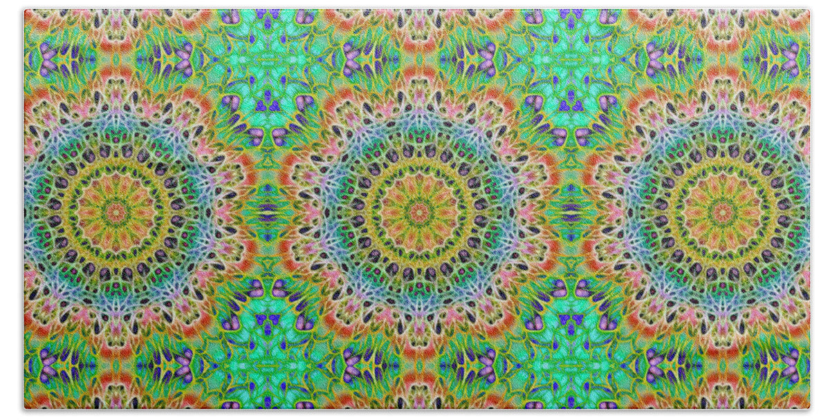 Green Orange Kaleidoscope - Bath Towel