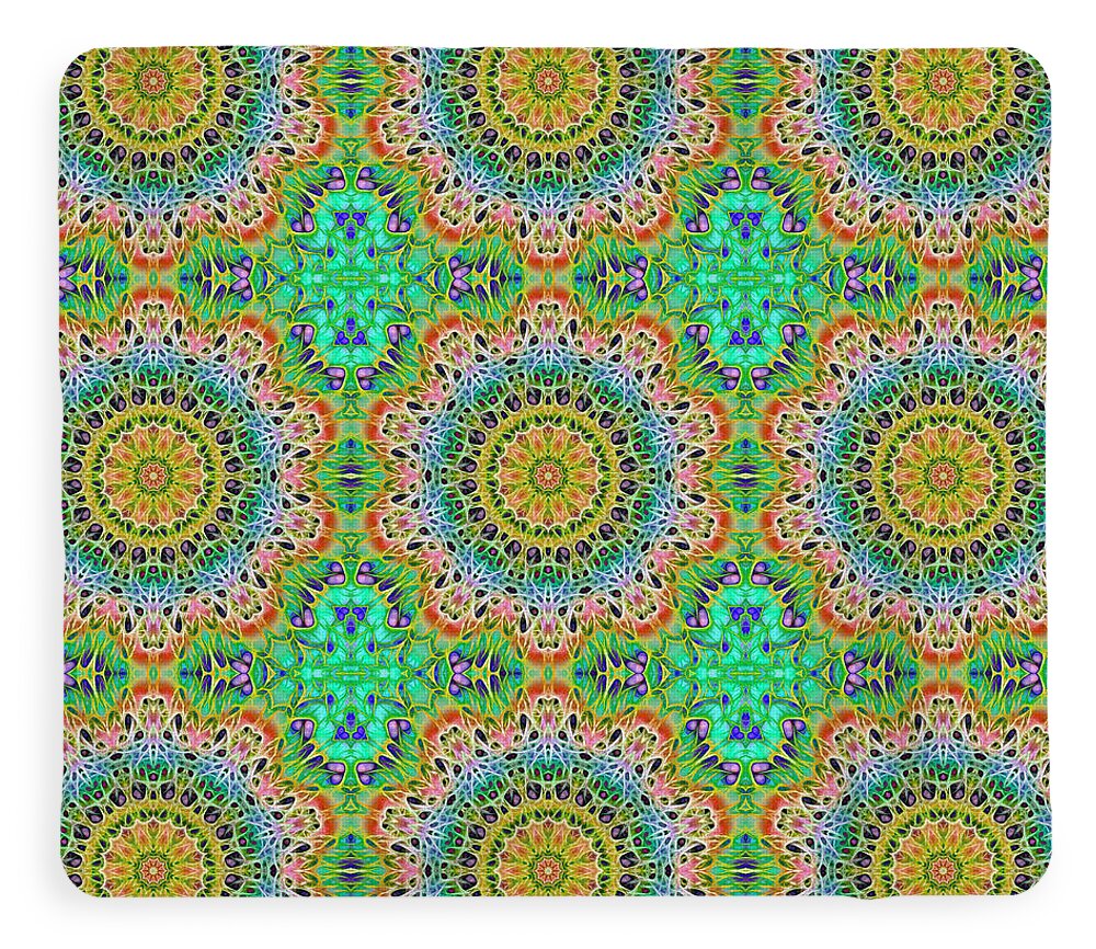 Green Orange Kaleidoscope - Blanket