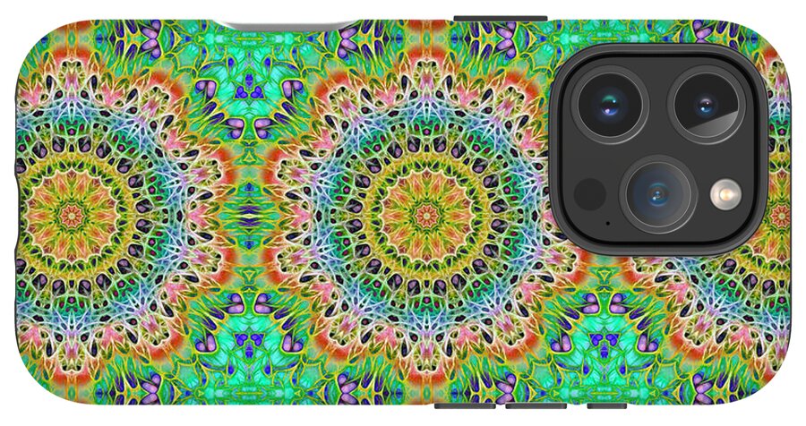 Green Orange Kaleidoscope - Phone Case