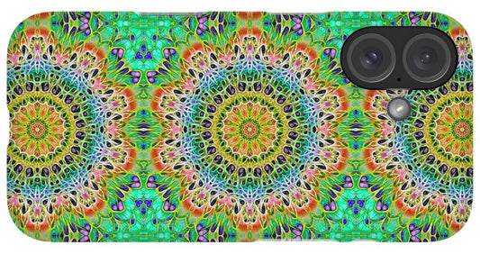 Green Orange Kaleidoscope - Phone Case