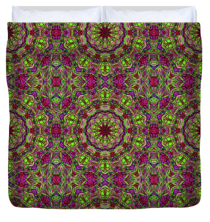 Green Pink Kaleidoscope - Duvet Cover