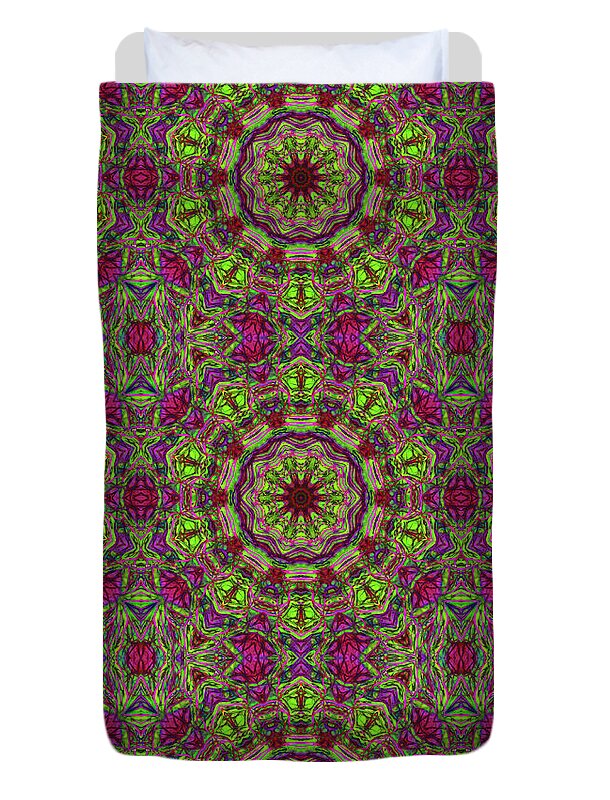 Green Pink Kaleidoscope - Duvet Cover