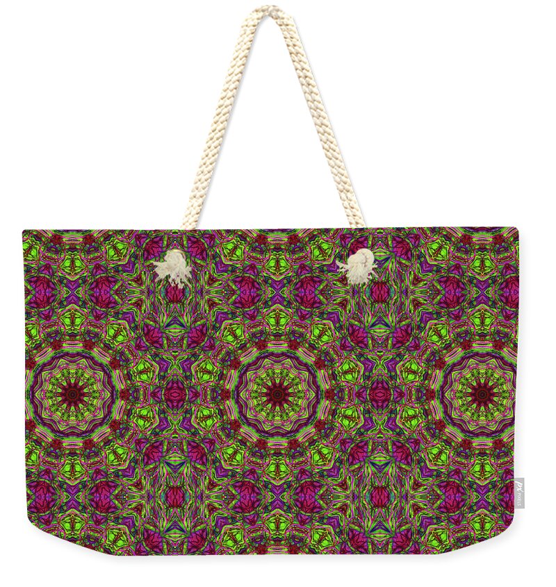 Green Pink Kaleidoscope - Weekender Tote Bag