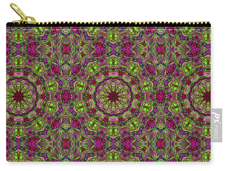 Green Pink Kaleidoscope - Zip Pouch