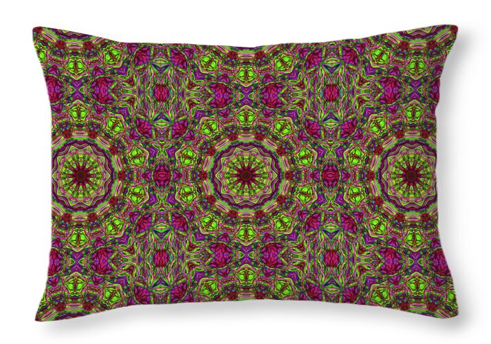 Green Pink Kaleidoscope - Throw Pillow