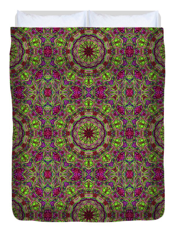 Green Pink Kaleidoscope - Duvet Cover