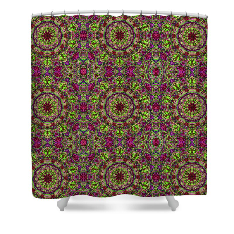 Green Pink Kaleidoscope - Shower Curtain