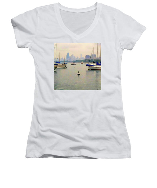 Lake By The City - Women's V-Neck