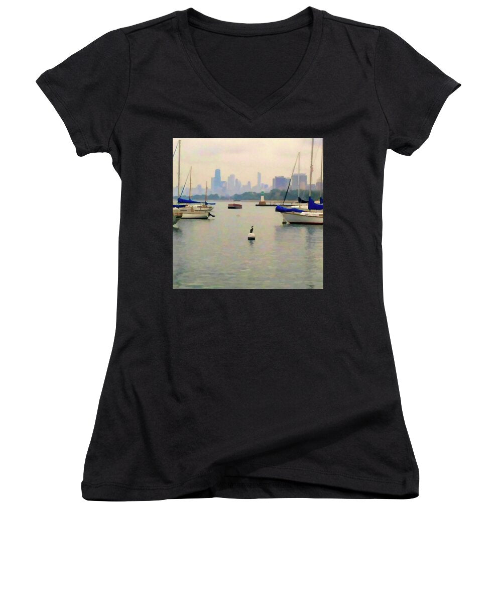 Lake By The City - Women's V-Neck