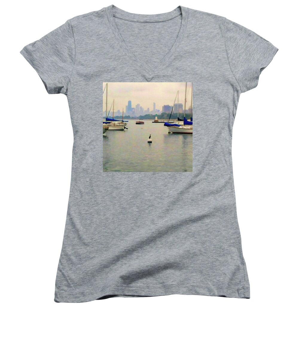 Lake By The City - Women's V-Neck