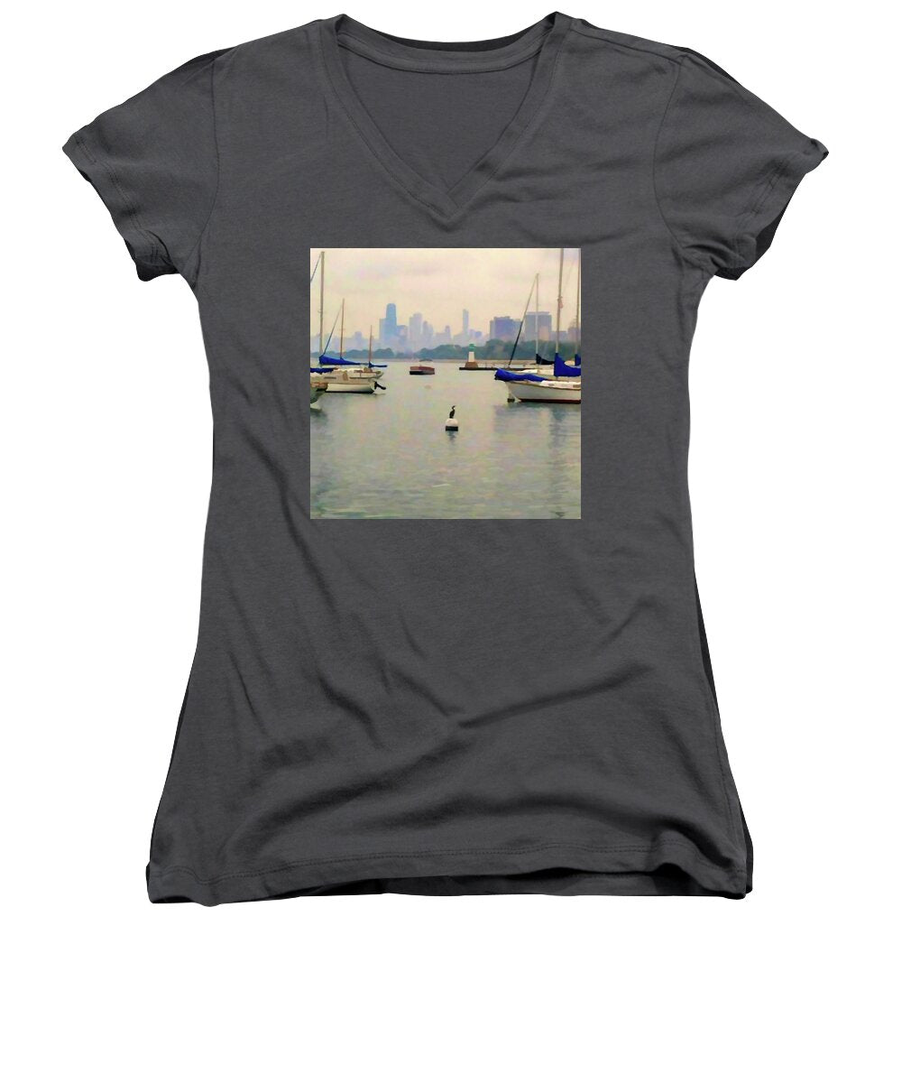 Lake By The City - Women's V-Neck