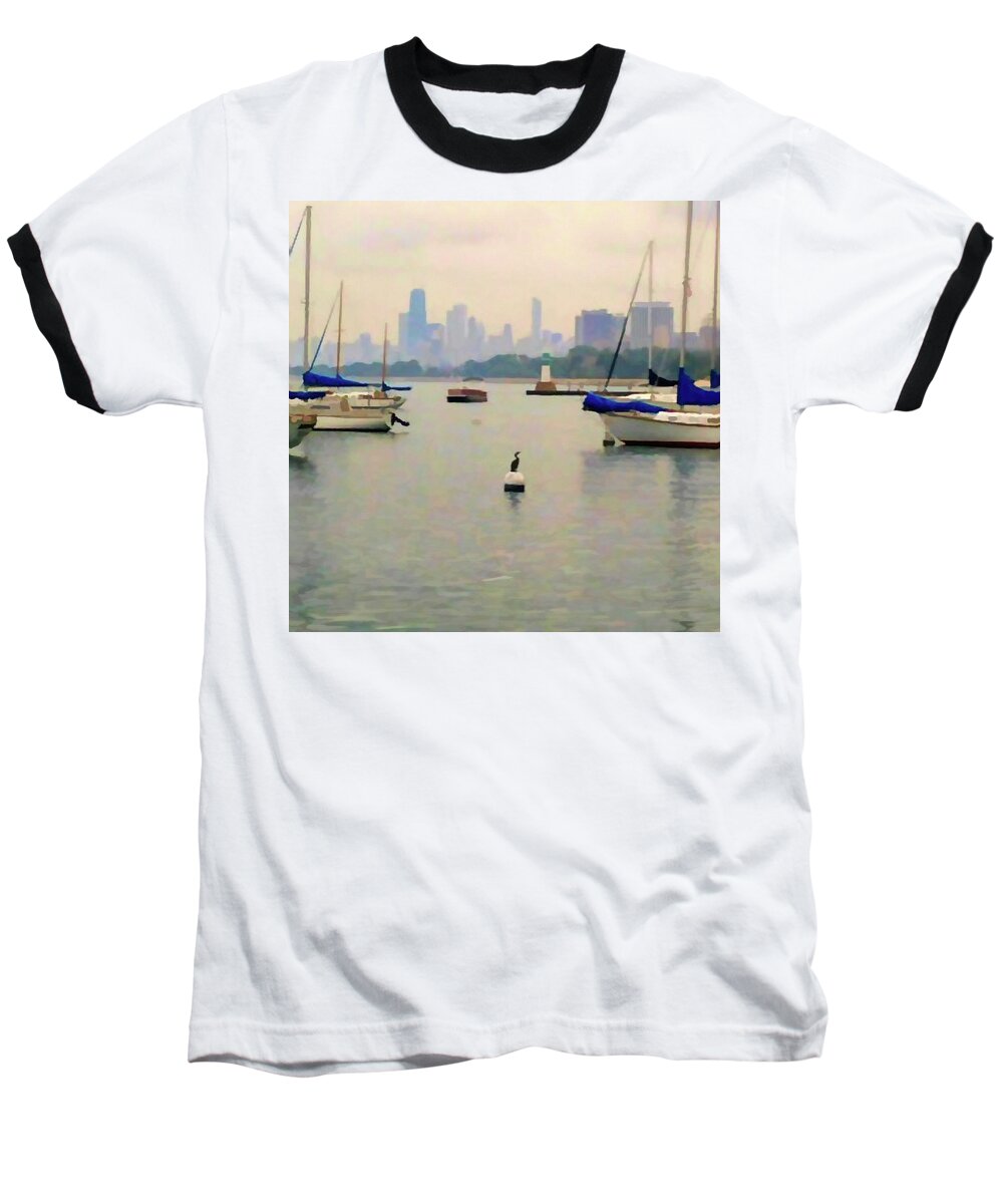 Lake By The City - Baseball T-Shirt