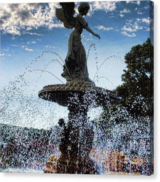 Lake Geneva Angel Fountain - Canvas Print