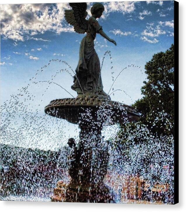 Lake Geneva Angel Fountain - Canvas Print