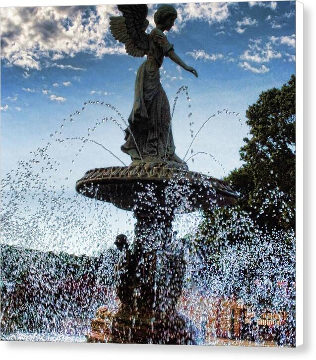 Lake Geneva Angel Fountain - Canvas Print