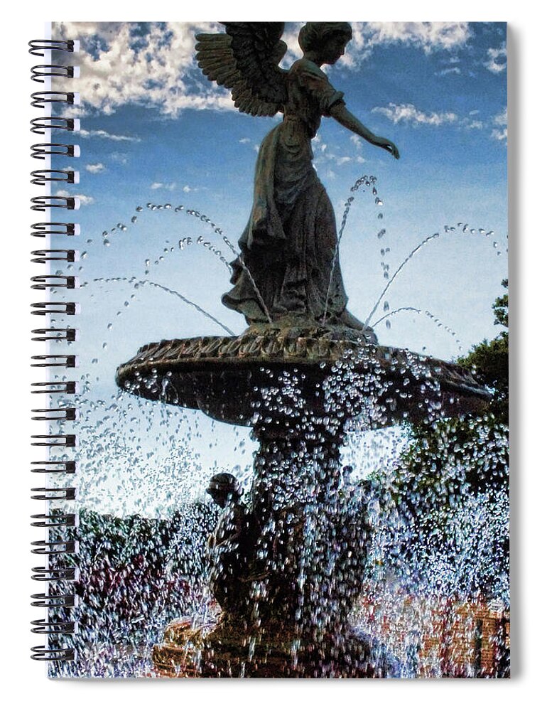 Lake Geneva Angel Fountain - Spiral Notebook