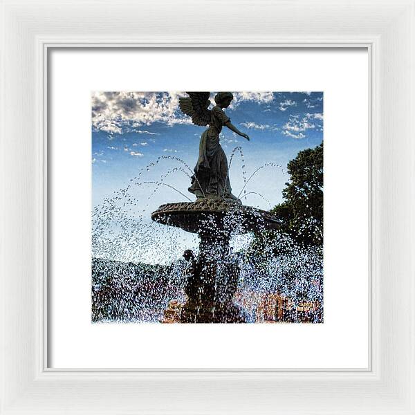 Lake Geneva Angel Fountain - Framed Print