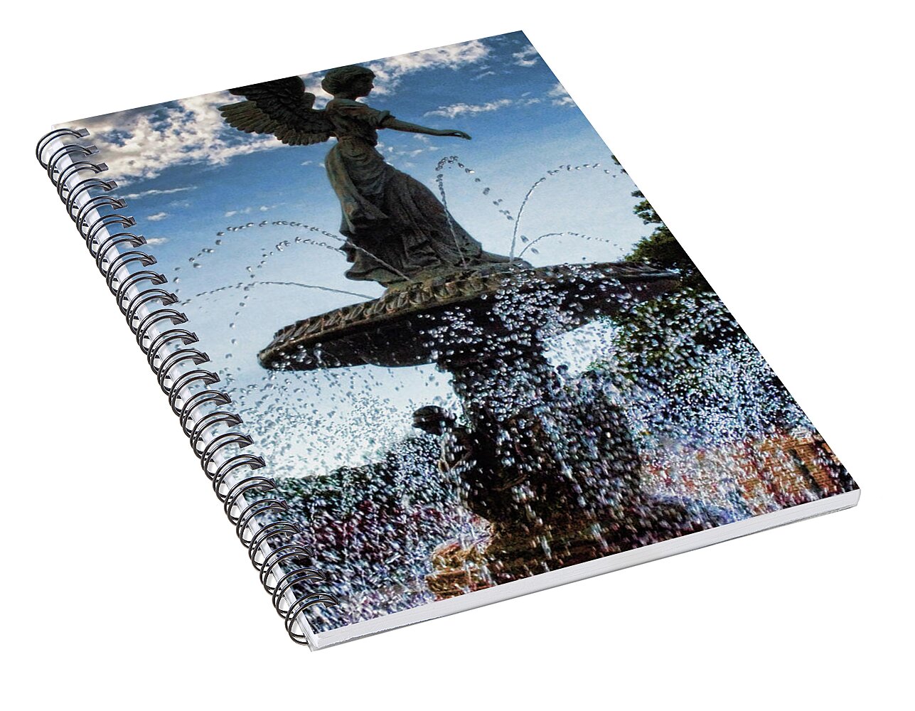 Lake Geneva Angel Fountain - Spiral Notebook