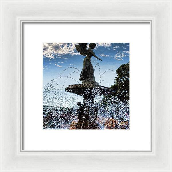 Lake Geneva Angel Fountain - Framed Print