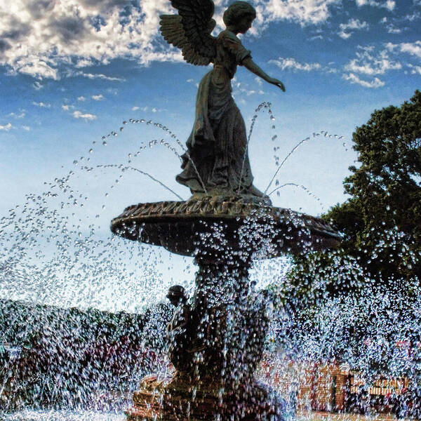 Lake Geneva Angel Fountain - Art Print