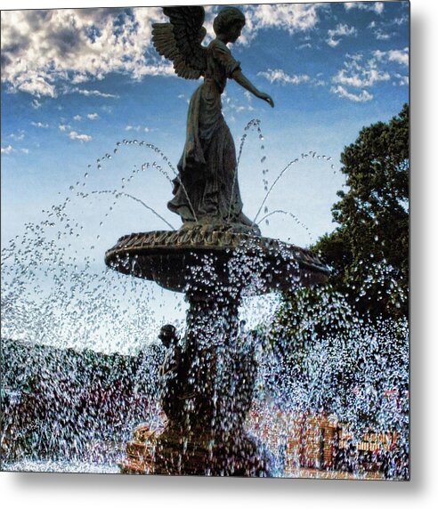 Lake Geneva Angel Fountain - Metal Print