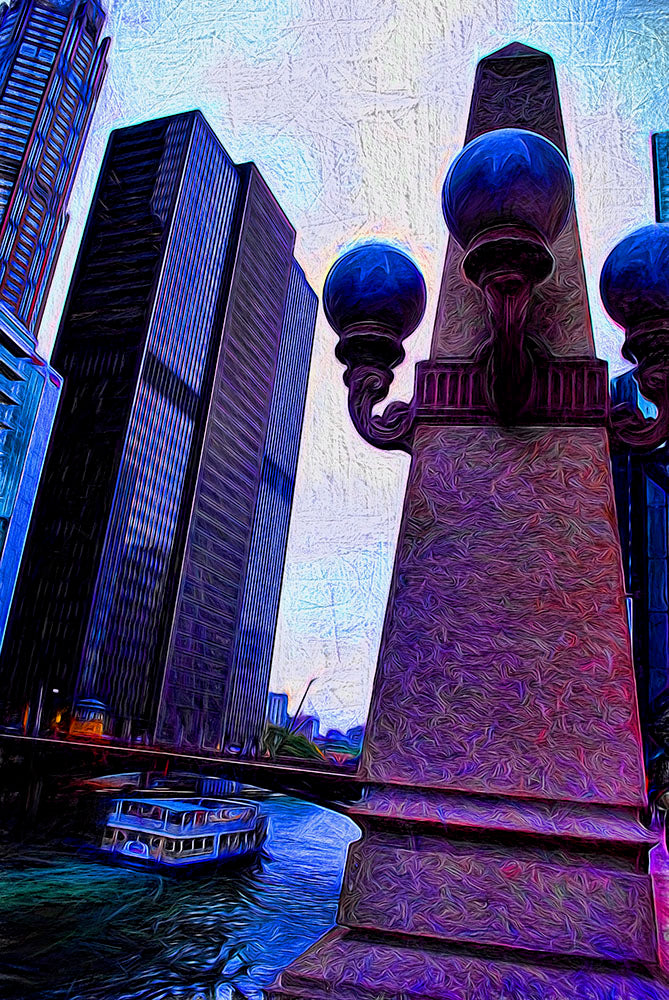 Chicago River Lamp Digital Image Download