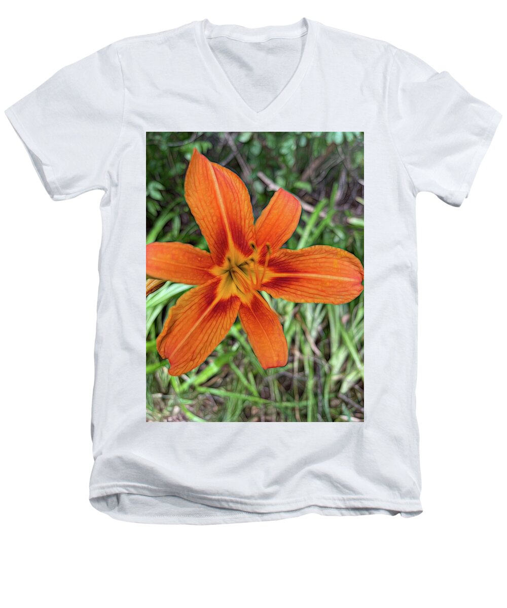 Late June Tiger Lily - Men's V-Neck T-Shirt