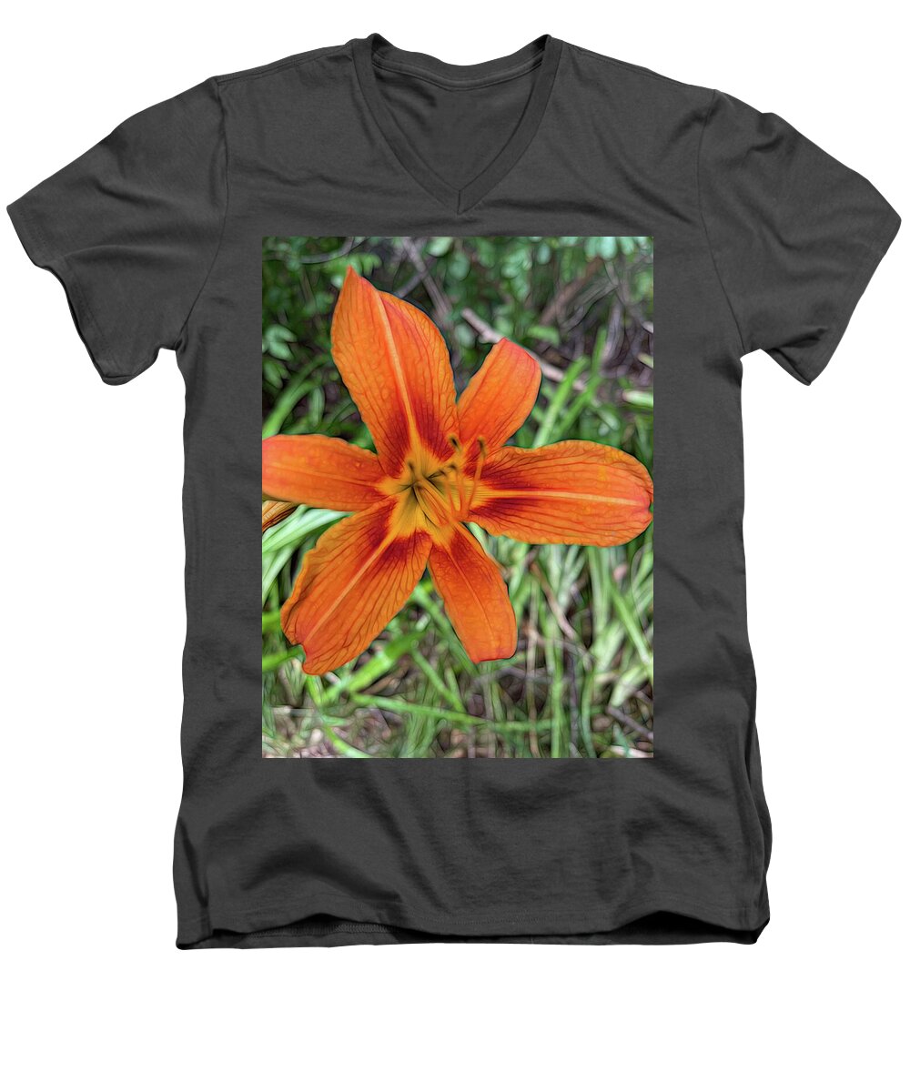 Late June Tiger Lily - Men's V-Neck T-Shirt