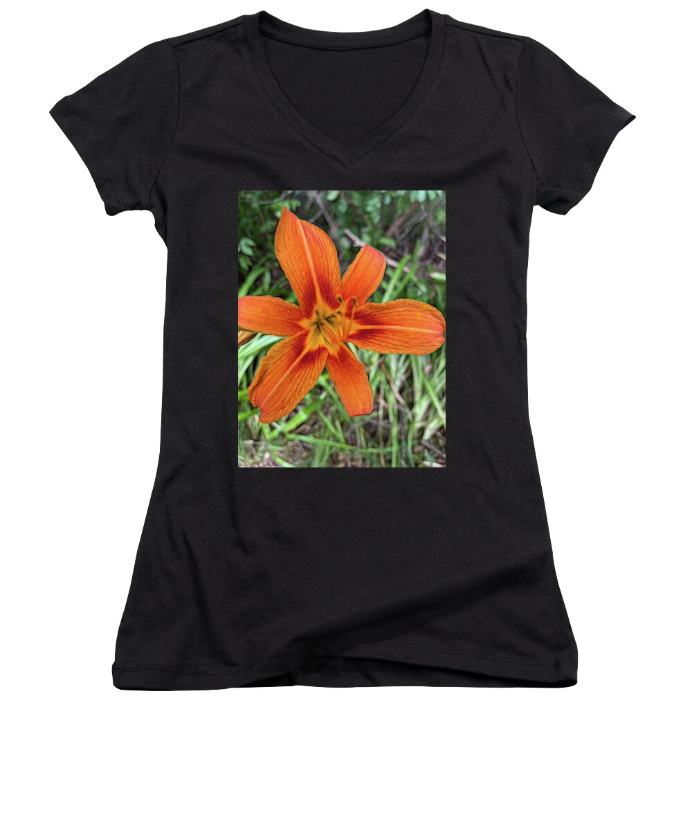 Late June Tiger Lily - Women's V-Neck