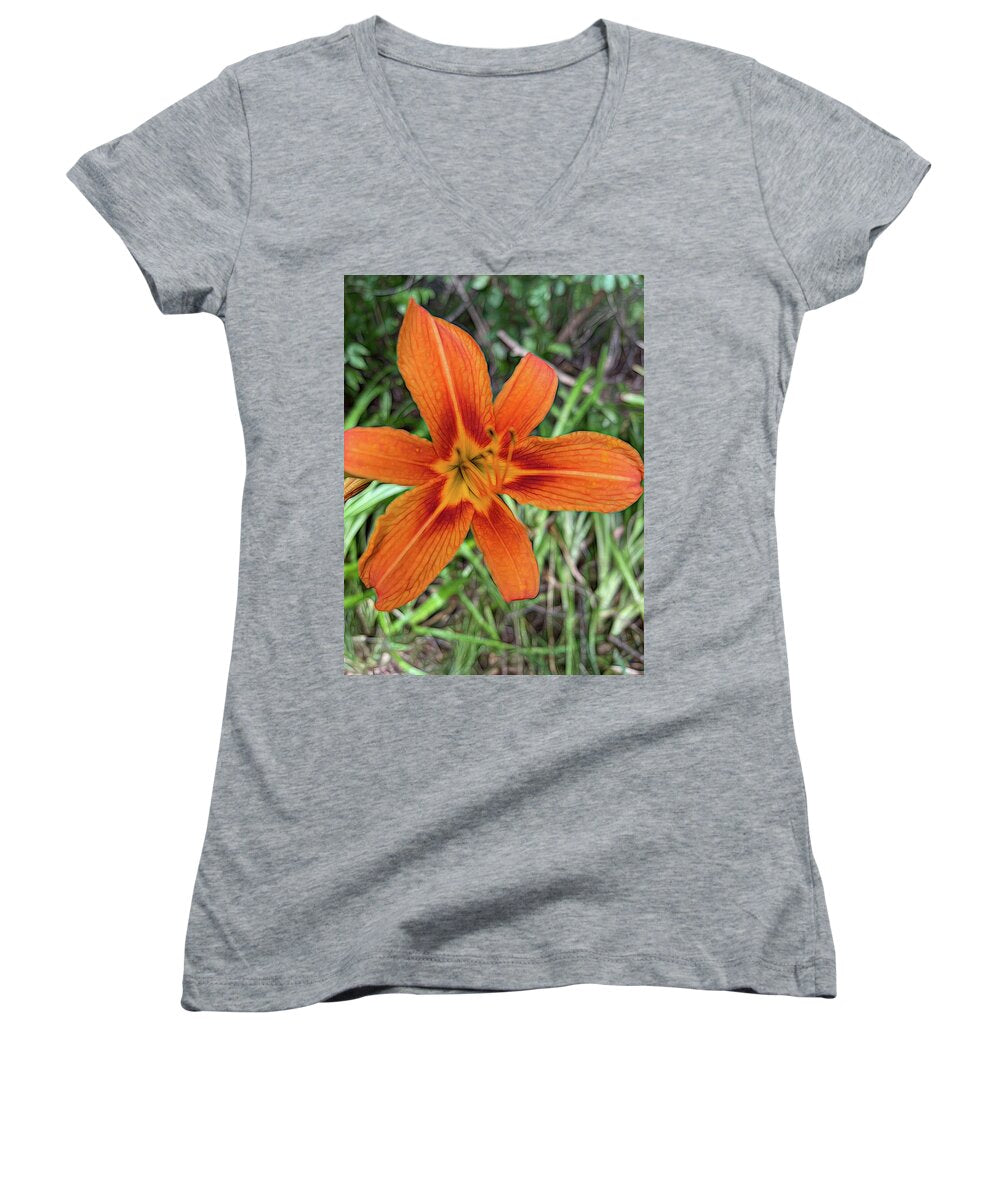 Late June Tiger Lily - Women's V-Neck