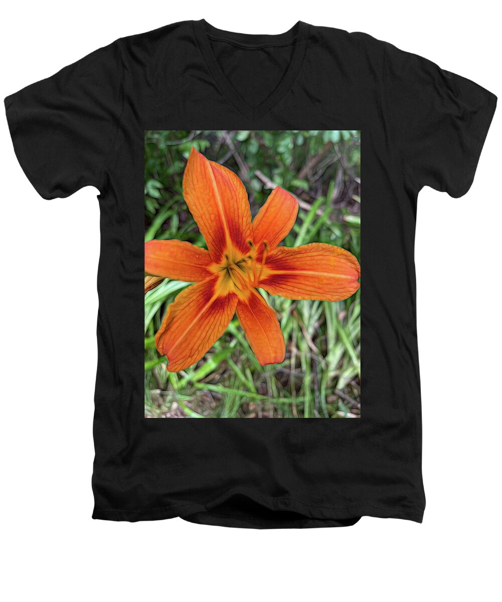 Late June Tiger Lily - Men's V-Neck T-Shirt