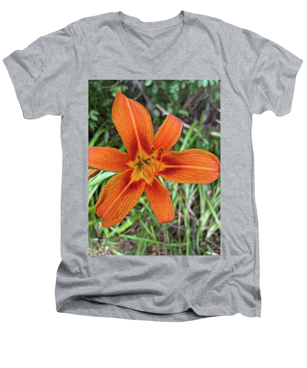 Late June Tiger Lily - Men's V-Neck T-Shirt