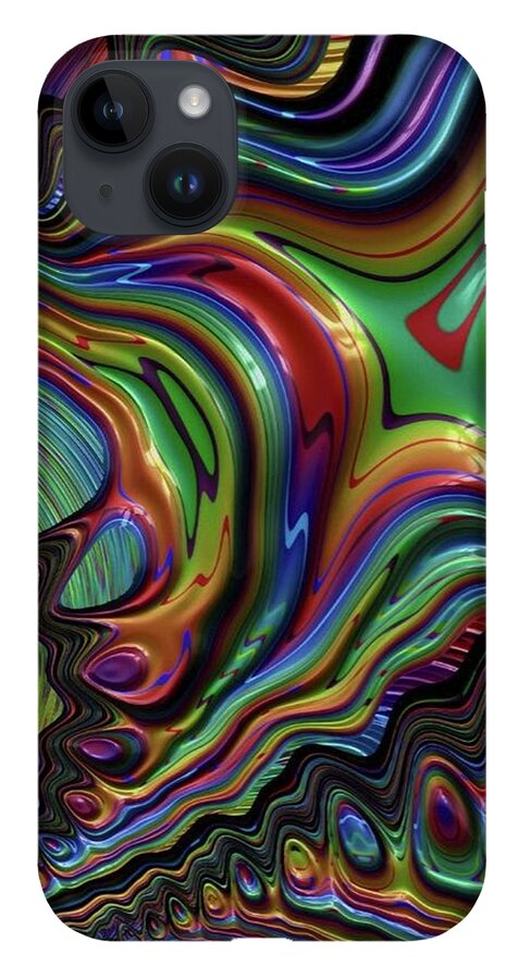 Liquid Rainbow Fractal 24 - Phone Case