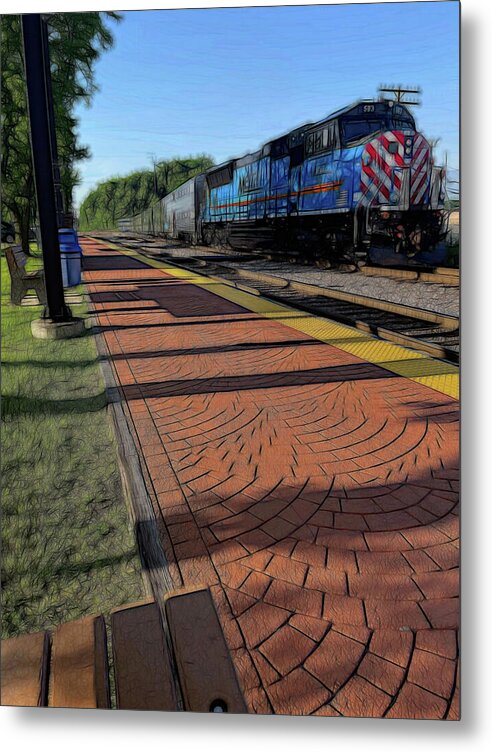 Local Train Fox Lake - Metal Print