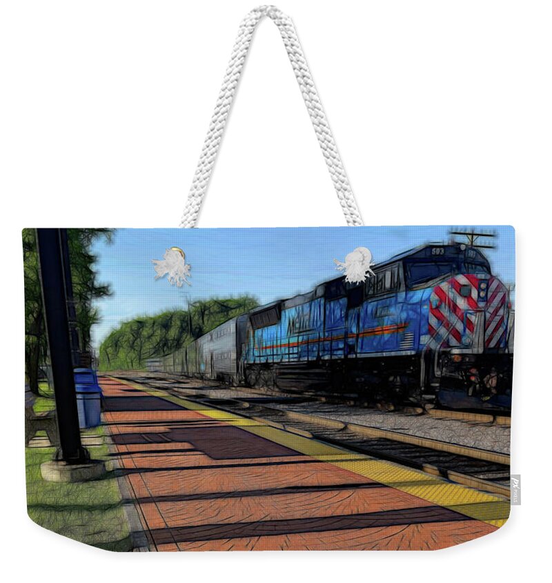 Local Train Fox Lake - Weekender Tote Bag