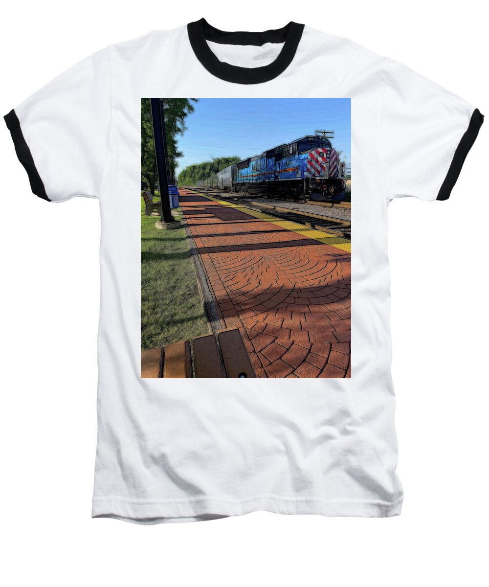 Local Train Fox Lake - Baseball T-Shirt