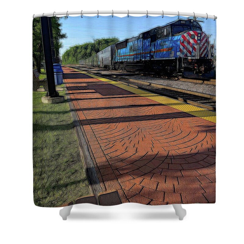 Local Train Fox Lake - Shower Curtain