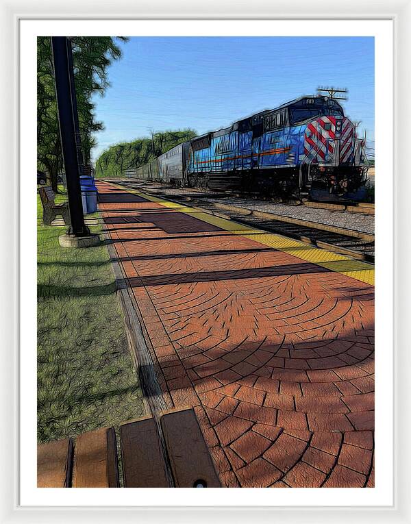 Local Train Fox Lake - Framed Print