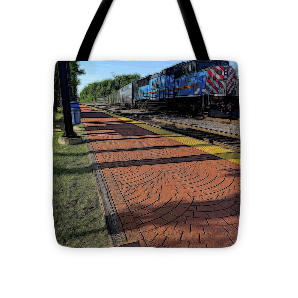 Local Train Fox Lake - Tote Bag