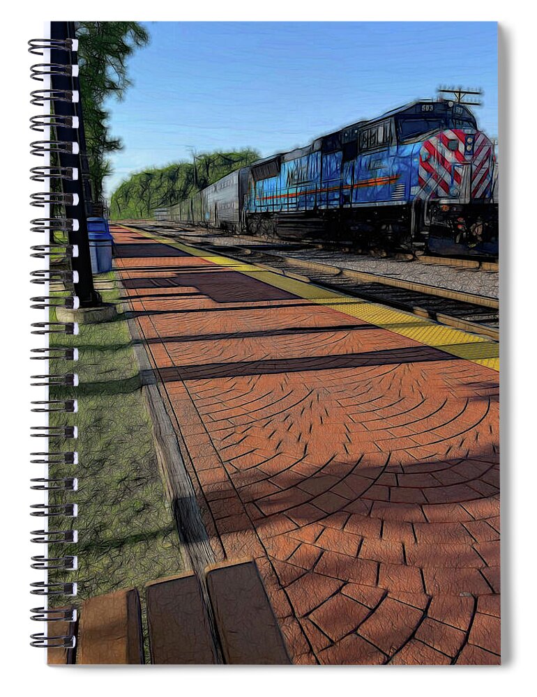 Local Train Fox Lake - Spiral Notebook