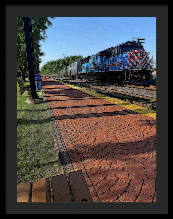 Local Train Fox Lake - Framed Print