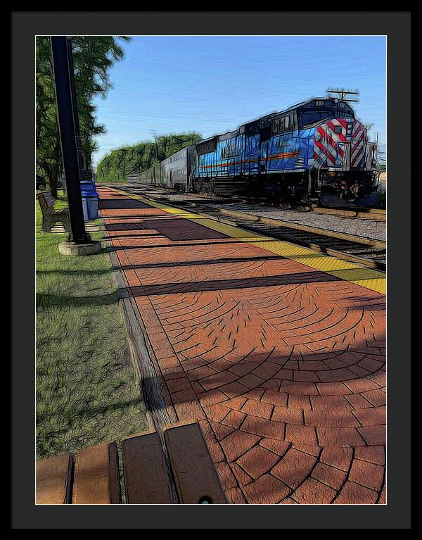 Local Train Fox Lake - Framed Print