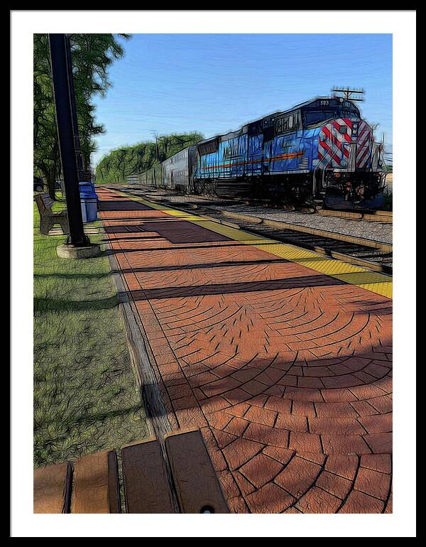 Local Train Fox Lake - Framed Print