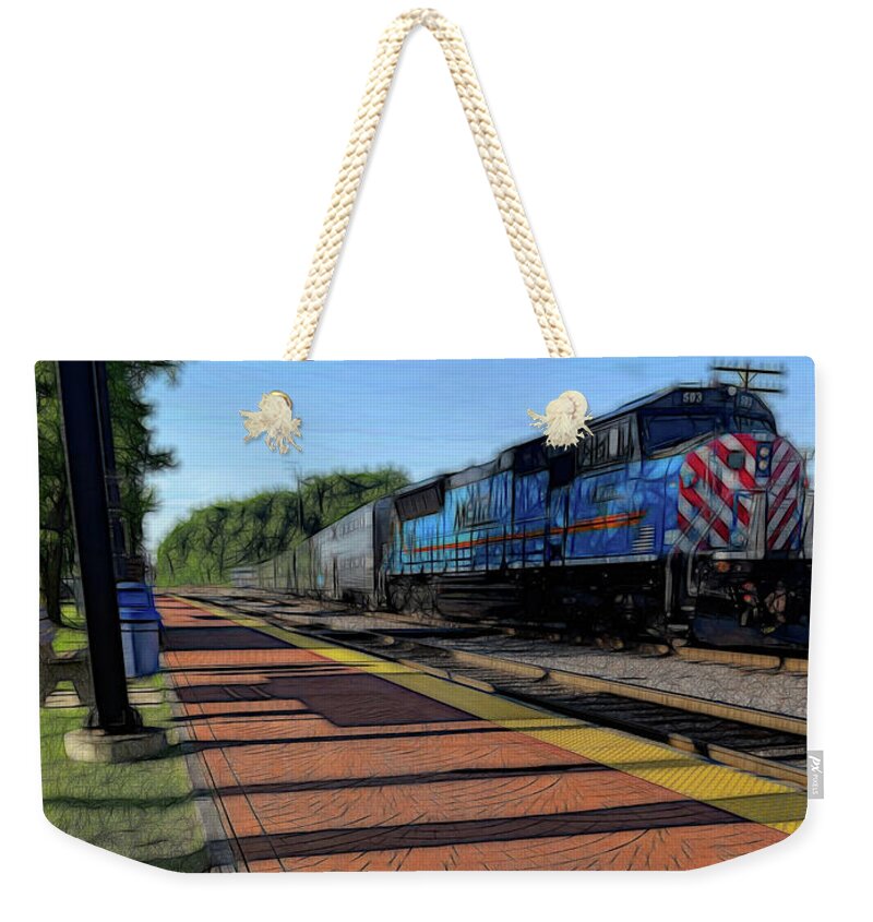 Local Train Fox Lake - Weekender Tote Bag