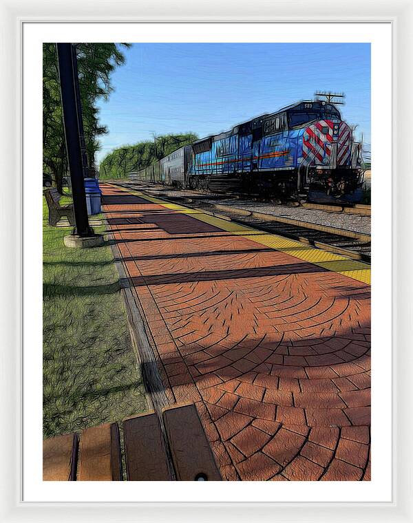 Local Train Fox Lake - Framed Print