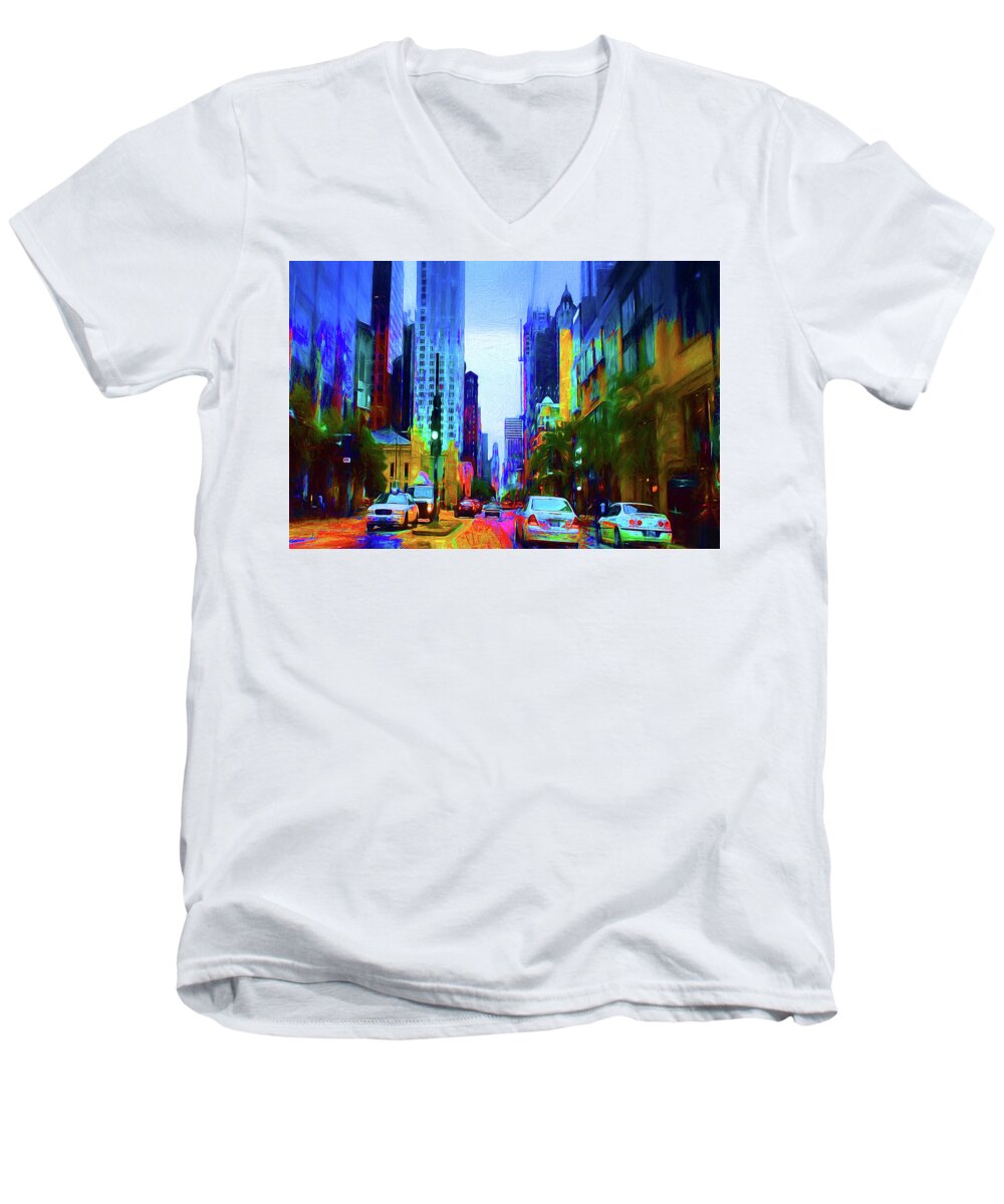 Michigan Ave - Men's V-Neck T-Shirt